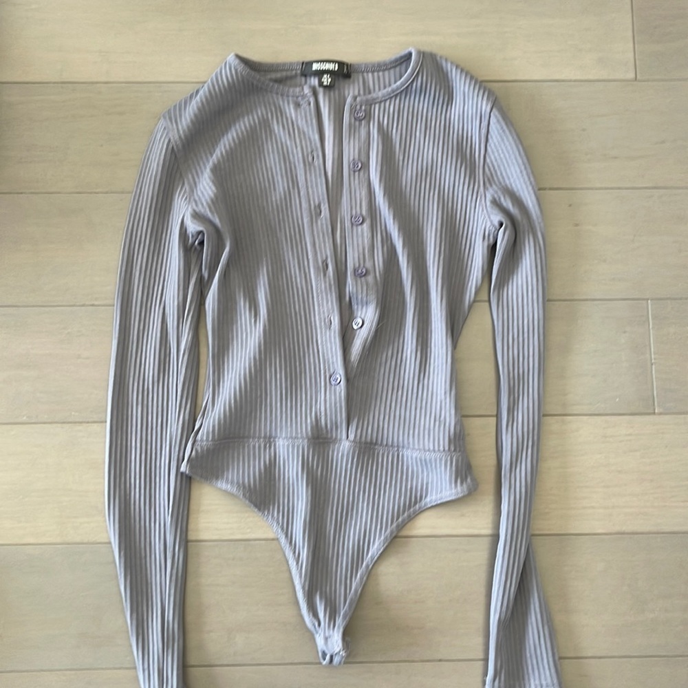 Grey Long Sleeve Bodysuit